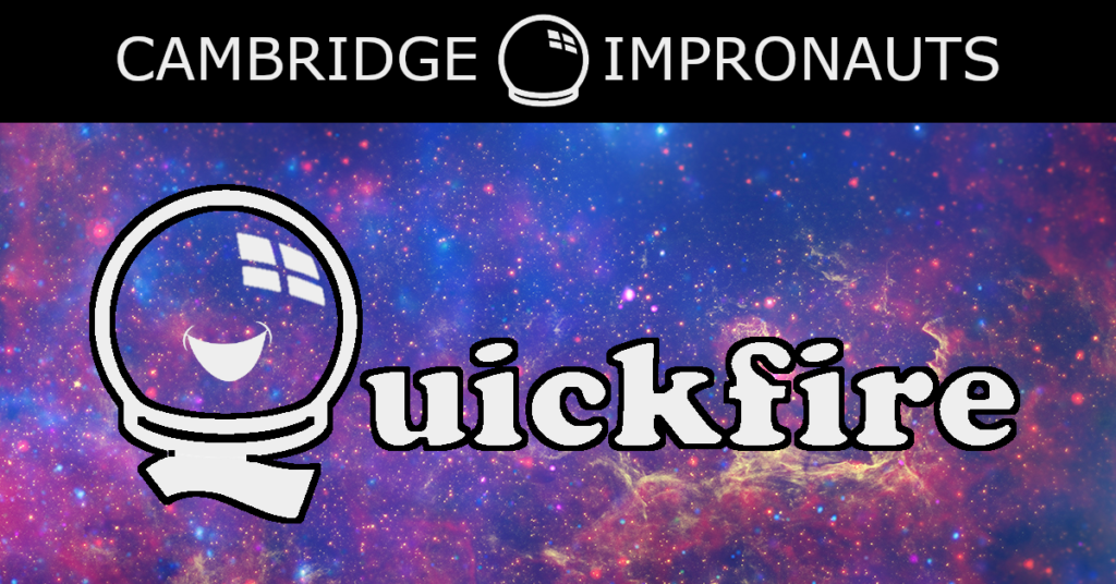 Quickfire Logo (text over a photo of stars)