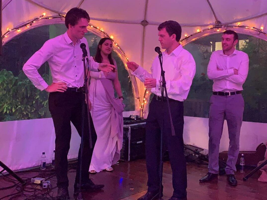 4 Improvisers performing at a May Ball